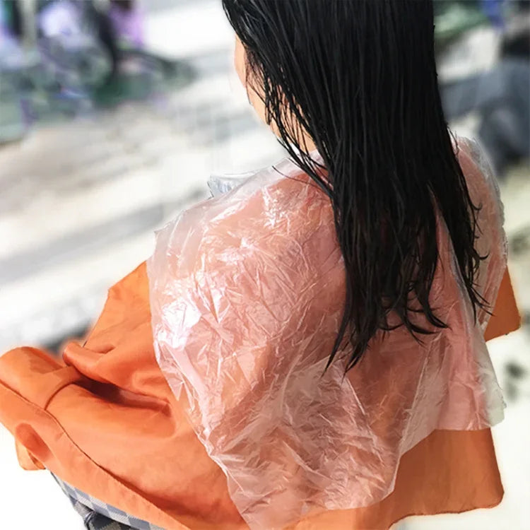 200個使い捨てヘアカラーショール/キャップ 理美容サロン用ヘアトリートメントクロススカーフ（透明）