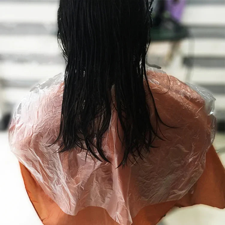 200個使い捨てヘアカラーショール/キャップ 理美容サロン用ヘアトリートメントクロススカーフ（透明）