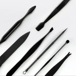 12-in-1 高度ステンレスネイルケアクリッパー ペディキュア マニキュアキット レザーケース付き、レッド＋ブラック