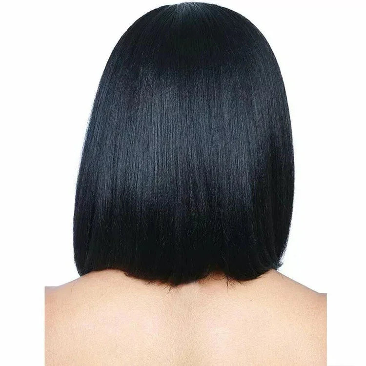 センターパートふんわり肩までのストレートヘアウィッグ ヘッドギア 女性用