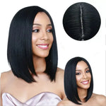 センターパートふんわり肩までのストレートヘアウィッグ ヘッドギア 女性用