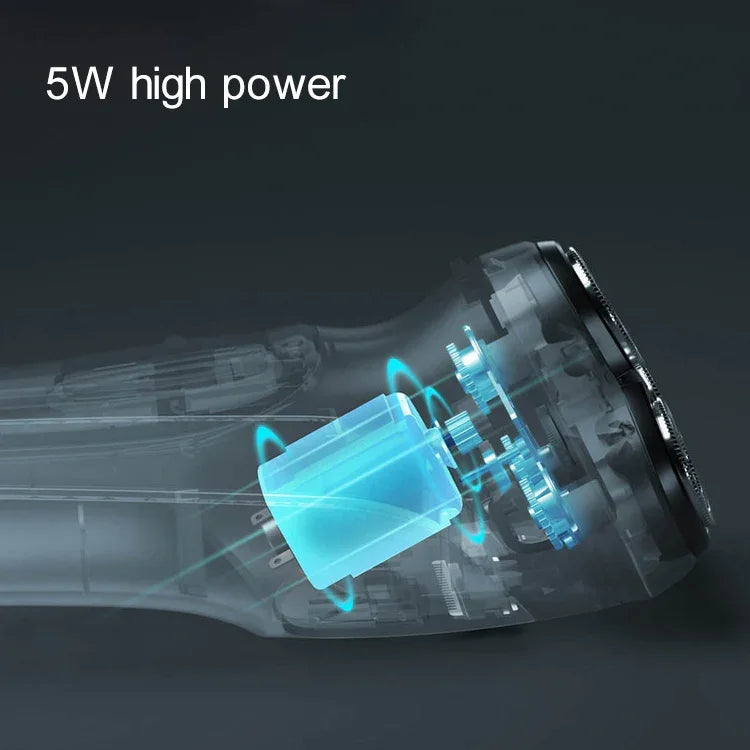 オリジナルXiaomi ENCHEN 防水トリプルロータリー二重リング刃 シェービングヘッド 電動充電式シェーバー メンズ用、電動シェーバー