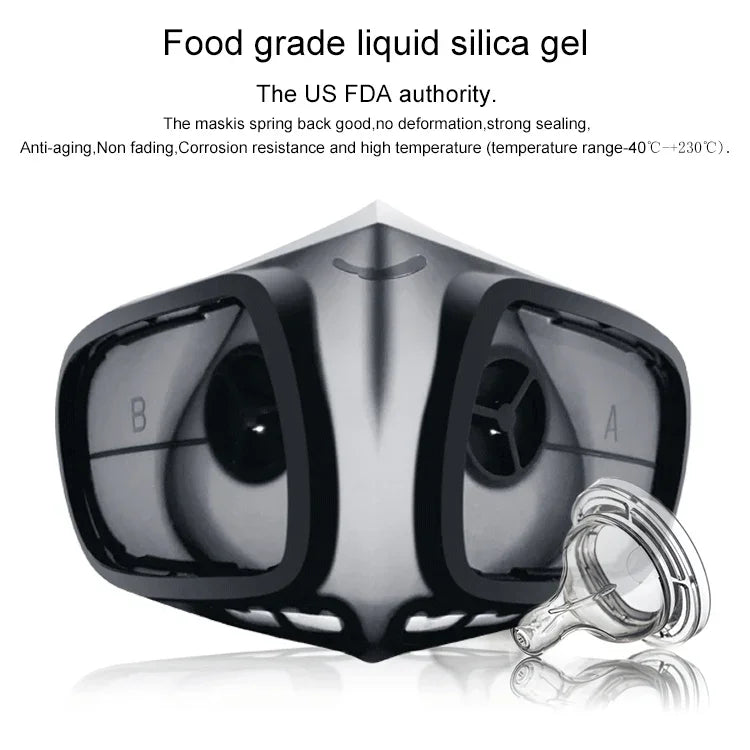 Silicone Protective Reusable PM2.5 KN95 Respirator Mask Replaceable Filter Antivirus Anti-fog Face Mask, Reusable PM2.5 KN95