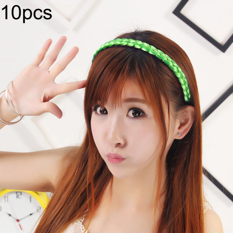 10個セット ウィッグツイストブレイドジュエリーヘッドバンド ヘアバックル（ライトイエロー）