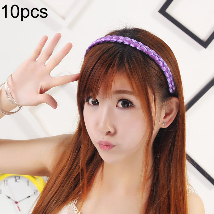 10個セット ウィッグツイストブレイドジュエリーヘッドバンド ヘアバックル（ライトイエロー）
