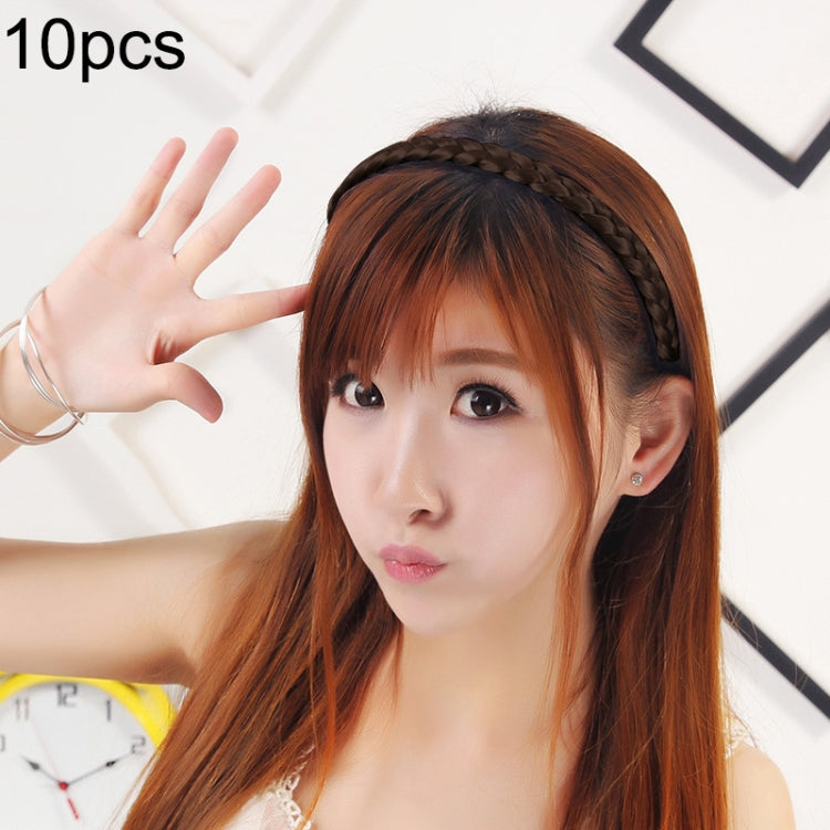 10個セット ウィッグツイストブレイドジュエリーヘッドバンド ヘアバックル（ライトイエロー）