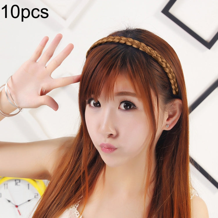 10個セット ウィッグツイストブレイドジュエリーヘッドバンド ヘアバックル（ライトイエロー）