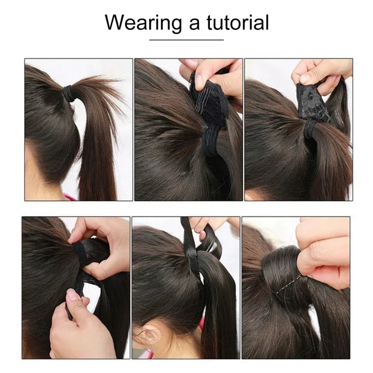 16# Invisible Seamless Bandage-style  Wig Long Straight Hair Wig Ponytail, 16#