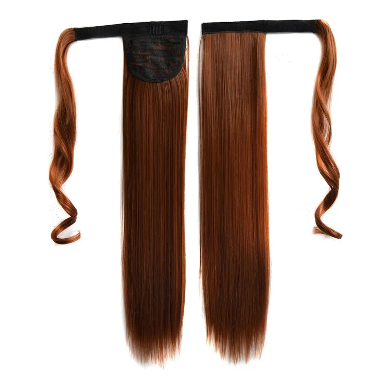 30# インビジブルシームレス包帯スタイルウィッグ ロングストレートヘアウィッグ ポニーテール, 30#