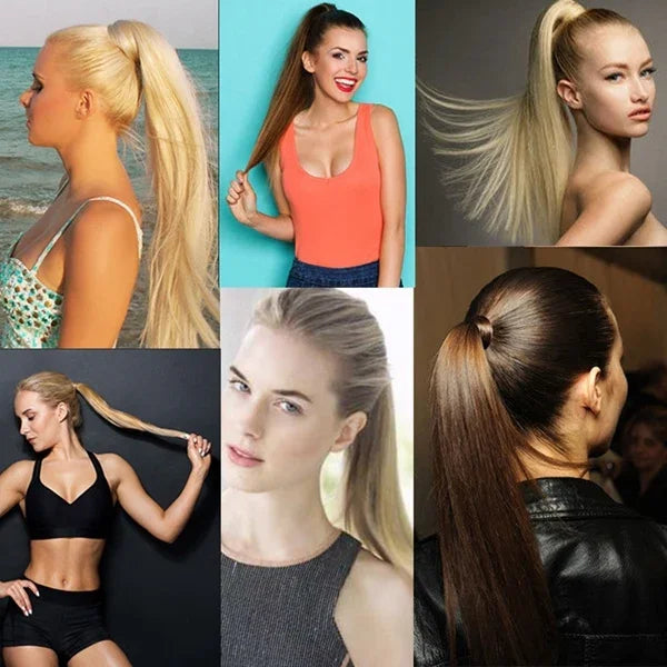 30# Invisible Seamless Bandage-style  Wig Long Straight Hair Wig Ponytail, 30#