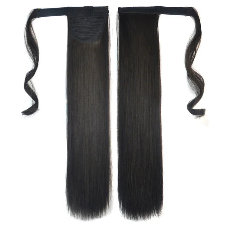 4# インビジブルシームレス包帯スタイルウィッグ ロングストレートヘアウィッグ ポニーテール, 4#