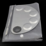 メイクアップ セミサークル ステンレススチールパレット 156x100mm、156*100mm