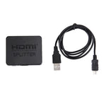 4K HDMIスプリッター フルHD 1080pビデオ HDMIスイッチャー 1x2分配 アンプ デュアルディスプレイ HDTV DVD PS3 Xbox対応、4K HDMI（ブラック）、4K HDMI（ホワイト）
