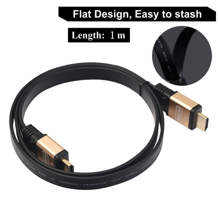 1m HDMI 2.0（4K）30AWG 高速18Gbps 金メッキコネクター HDMIオス-オス フラットケーブル、長さ：1m