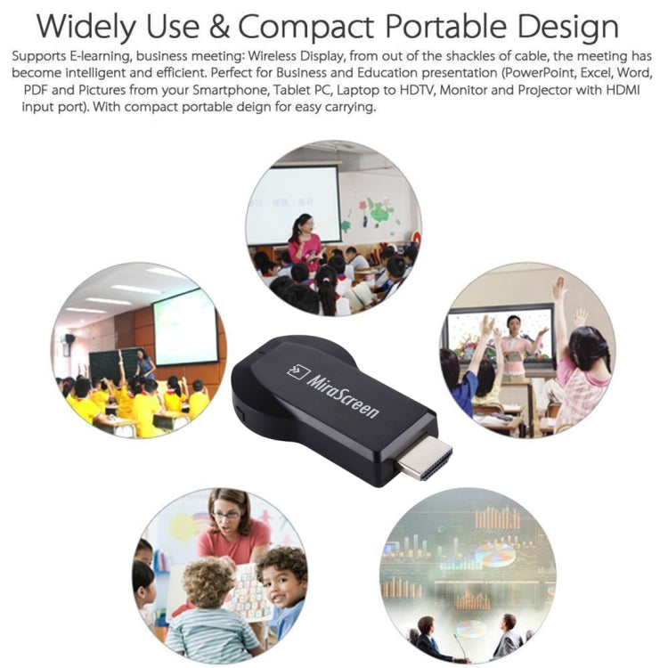 MiraScreen WiFiディスプレイドングル / Miracast Airplay DLNAディスプレイレシーバードングル ワイヤレスミラーリングスクリーンデバイス 2in1 USBケーブル付き