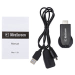 MiraScreen WiFiディスプレイドングル / Miracast Airplay DLNAディスプレイレシーバードングル ワイヤレスミラーリングスクリーンデバイス 2in1 USBケーブル付き