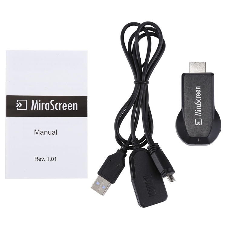 MiraScreen WiFiディスプレイドングル / Miracast Airplay DLNAディスプレイレシーバードングル ワイヤレスミラーリングスクリーンデバイス 2in1 USBケーブル付き