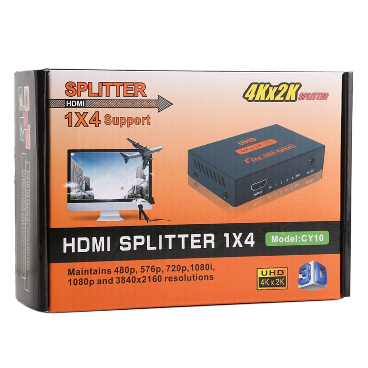 CY10 UHD 4K x 2K 3D 1 x 4 HDMIスプリッター、CY10