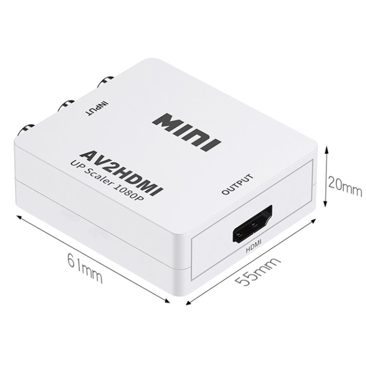HOWEI HW-2105 ミニAV CVBS/L+RオーディオからHDMIコンバーターアダプター、スケーラー1080P対応、HW-2105 AVからHDMI