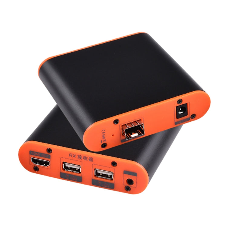 OPT882-KVM HDMIエクステンダー（受信機＆送信機）光ファイバーエクステンダー USBポートとKVM機能付き、伝送距離: 20KM、OPT882-KVM