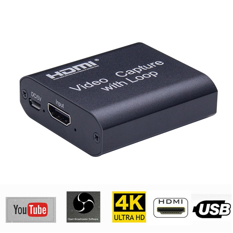 USB 2.0からHDMI 4K HDビデオキャプチャー ループ付き