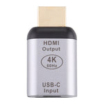 Type-C / USB-C メスからHDMIオス アルミ合金アダプター、Type-CメスからHDMIオス