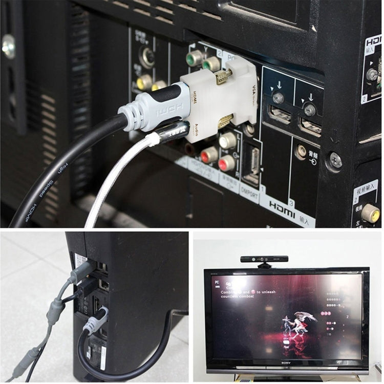 HDMIメスからVGAオス変換器 オーディオ出力付きプロジェクター、モニター、テレビ用、HDMIからVGA+オーディオ