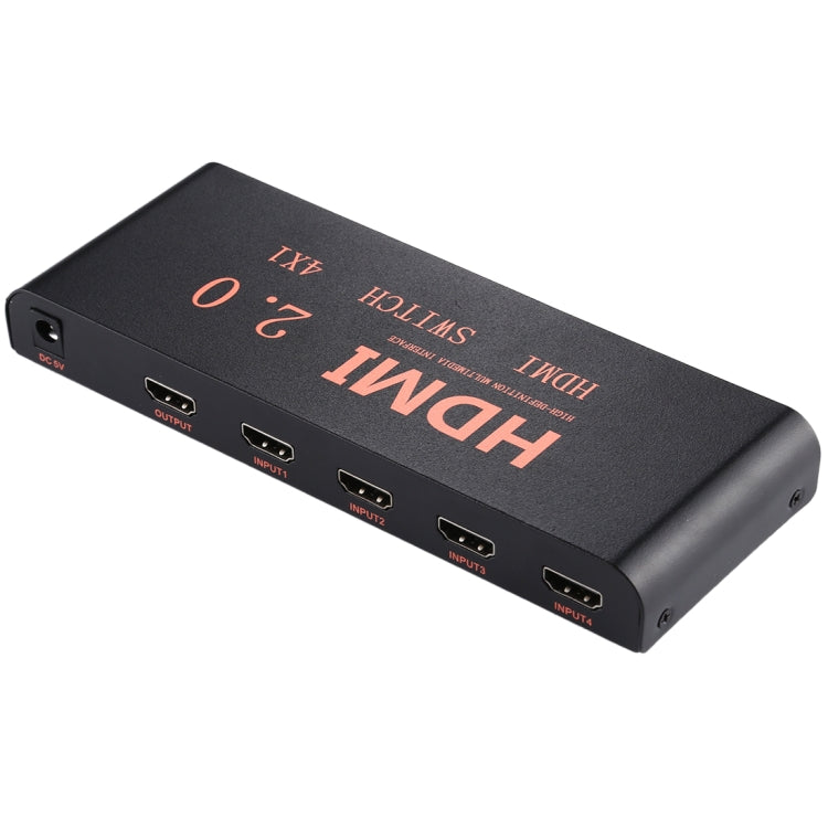 4X1 4K/60Hz HDMI 2.0スイッチ リモコン付き、EUプラグ、4X1