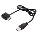 50cm HDMIメス+HDMIオスからUSB 2.0オスコネクターアダプターケーブル、HDMIメス+オス