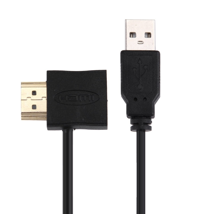 50cm HDMIメス+HDMIオスからUSB 2.0オスコネクターアダプターケーブル、HDMIメス+オス