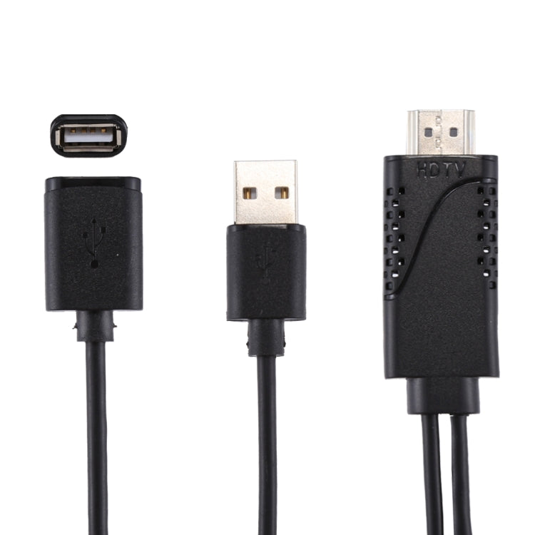 1080P USB 2.0オス＋USB 2.0メスからHDMI HDTV AVアダプターケーブル iPhone / iPad、Androidスマートフォン対応
