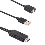1080P USB 2.0オス＋USB 2.0メスからHDMI HDTV AVアダプターケーブル iPhone / iPad、Androidスマートフォン対応