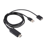 1080P USB 2.0オス＋USB 2.0メスからHDMI HDTV AVアダプターケーブル iPhone / iPad、Androidスマートフォン対応