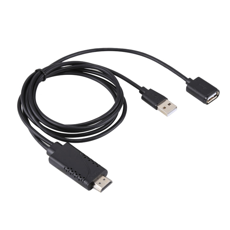 1080P USB 2.0オス＋USB 2.0メスからHDMI HDTV AVアダプターケーブル iPhone / iPad、Androidスマートフォン対応