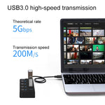 Onten 5301 USB 3.0 オス to 4 USB 2.0 メス スプリッターエクステンダー 独立スイッチ付き、5301