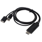 USBオス＋USB 2.0メスからHDMI電話用HDTVアダプターケーブル
