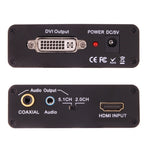 NEWKENG X5 HDMI to DVI オーディオ付き 3.5mm 同軸出力 ビデオコンバーター、EUプラグ、X5 HDMI to DVI オーディオ付き