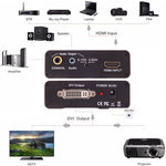 NEWKENG X5 HDMI to DVI オーディオ付き 3.5mm 同軸出力 ビデオコンバーター、EUプラグ、X5 HDMI to DVI オーディオ付き