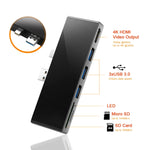 ROCKETEK SK-S5H 3 x USB 3.0 + HDMI + SD / TF メモリーカードリーダーハブ 4K HDMIアダプター、SK-S5H
