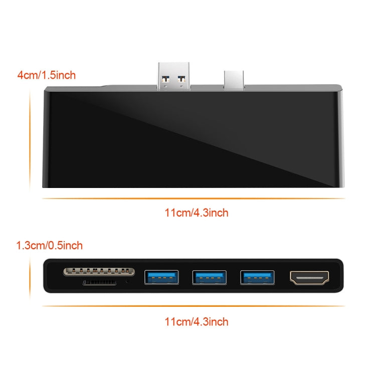 ROCKETEK SK-S5H 3 x USB 3.0 + HDMI + SD / TF メモリーカードリーダーハブ 4K HDMIアダプター、SK-S5H