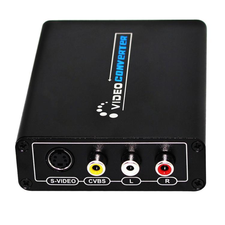 HDMI to コンポジット / AV S-ビデオコンバーター RCA CVBS/L/R ビデオコンバーターアダプター、EUプラグ、HDMI to AV + S-ビデオ
