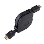 1m HDMIオス- HDMIオス 伸縮式ビデオオーディオコネクターケーブル ミニHDMI＆マイクロHDMIアダプター付き HDTVモニター＆プロジェクター＆PC＆カメラ＆タブレット＆スマートフォン用