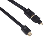 1m HDMIオス- HDMIオス 伸縮式ビデオオーディオコネクターケーブル ミニHDMI＆マイクロHDMIアダプター付き HDTVモニター＆プロジェクター＆PC＆カメラ＆タブレット＆スマートフォン用