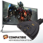 3 in 1 HDMI入力 4K x 2K HDTV ピグテールスイッチアダプター HDMIスプリッター、1 in 3