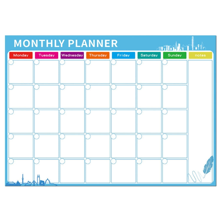 Magnetic Monthly Planner Refrigerator Magnet PET Magnetic Soft Whiteboard, Size: 29.7cm x 42cm, Monthly Plan
