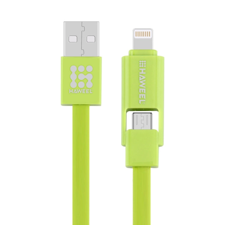 HAWEEL 1m 2イン1マイクロUSB & 8ピンからUSBデータ同期充電ケーブル、2イン1ケーブル2コネクター付き