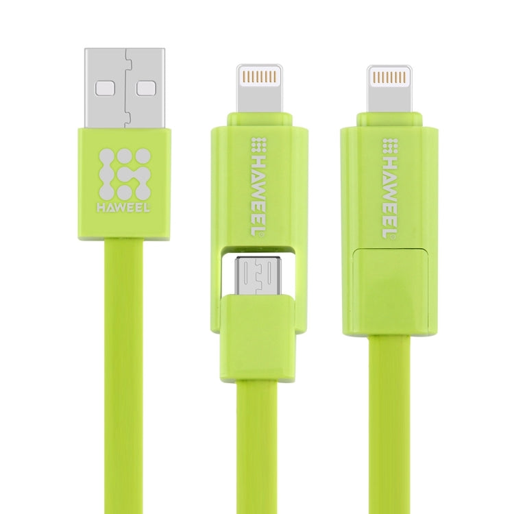 HAWEEL 1m 2イン1マイクロUSB & 8ピンからUSBデータ同期充電ケーブル、2イン1ケーブル2コネクター付き