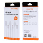 3個セット HAWEEL 1m 高速 8ピン to USB 同期＆充電ケーブルキット iPhone、iPad用、3個入り