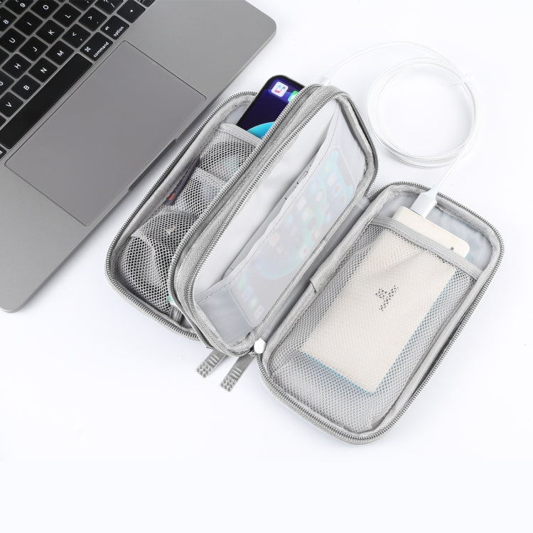 HAWEEL 電子オーガナイザー ダブルレイヤー収納バッグ ケーブル、充電器、モバイルバッテリー、電話、イヤホン用 ダブルレイヤーオーガナイザー