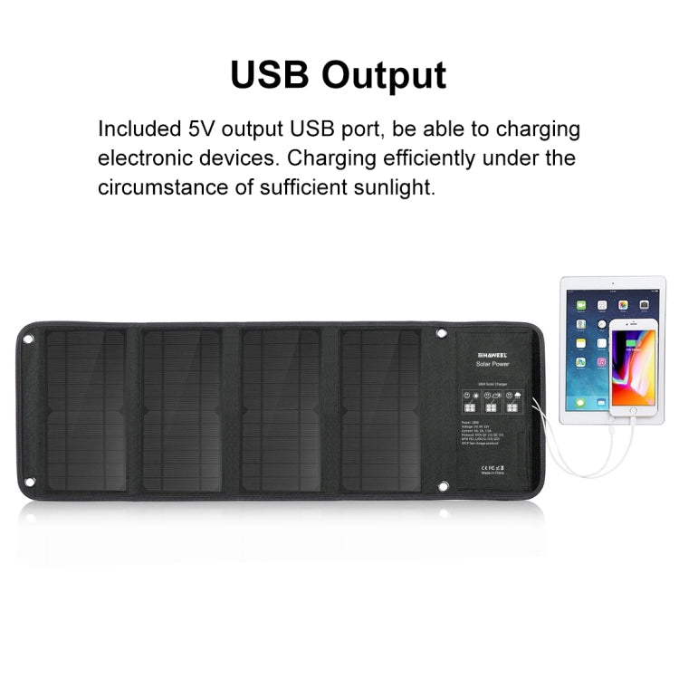 HAWEEL 28W折りたたみ式ソーラーパネル充電器 5V 3A最大デュアルUSBポート付き、28Wパネル(B)